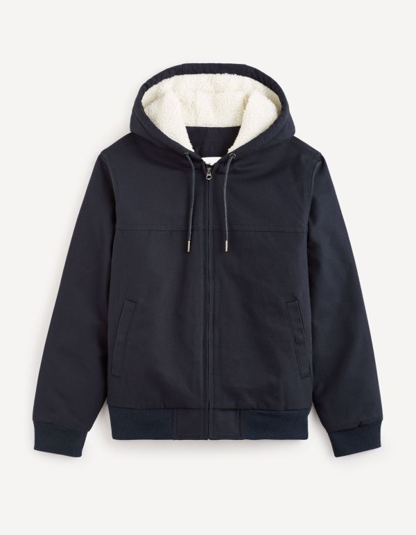 Blouson doudoune doublé sherpa - marine