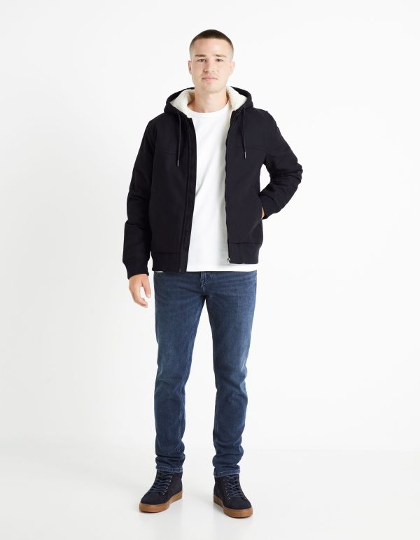 Blouson doudoune doublé sherpa - marine