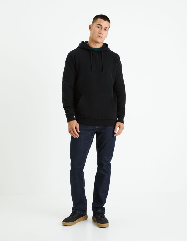 Pull à capuche   coton mélangé - noir