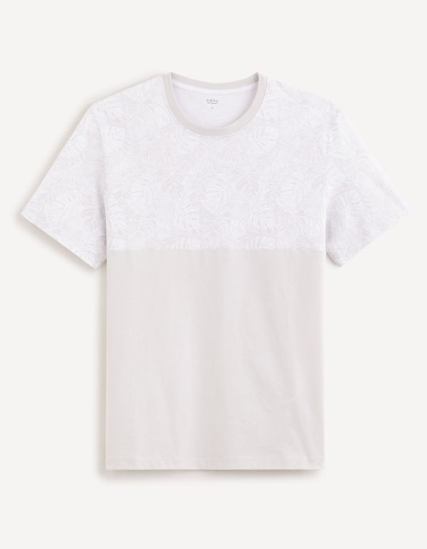 T-shirt col rond 100% coton - gris argenté