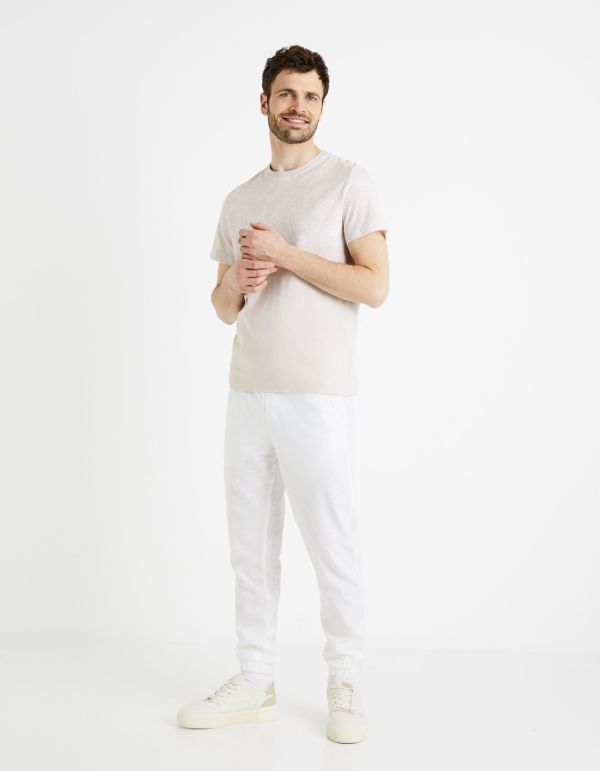 T-shirt col rond 100% coton - gris argenté