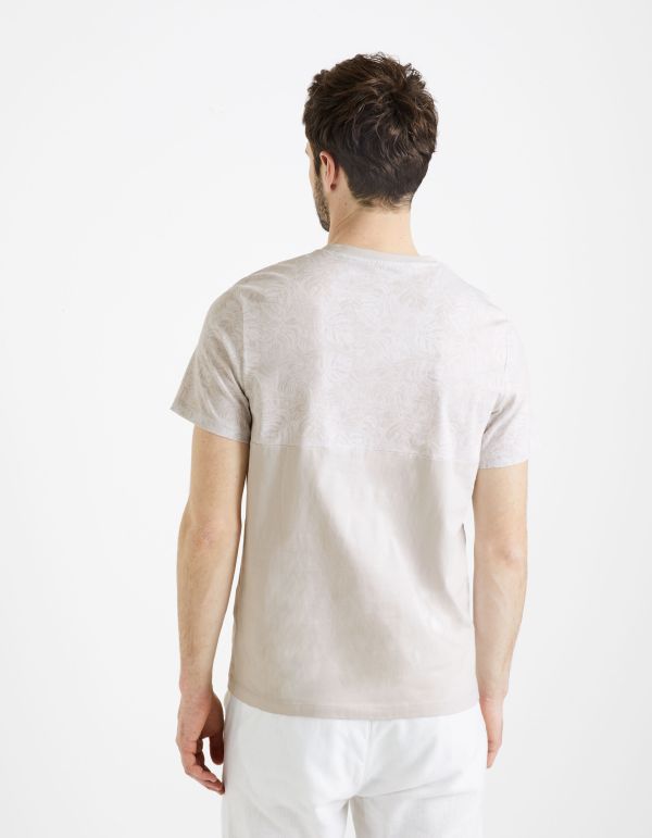 T-shirt col rond 100% coton - gris argenté