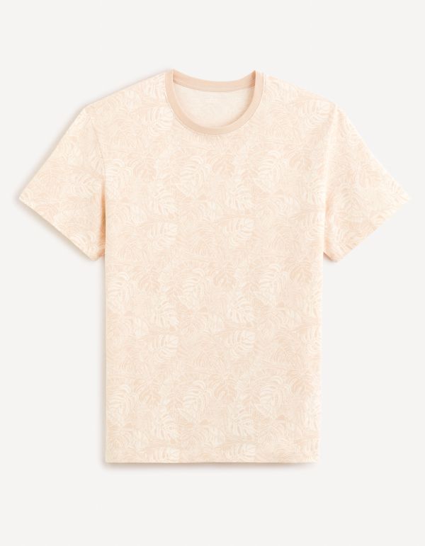 T-shirt col rond 100% coton - parme