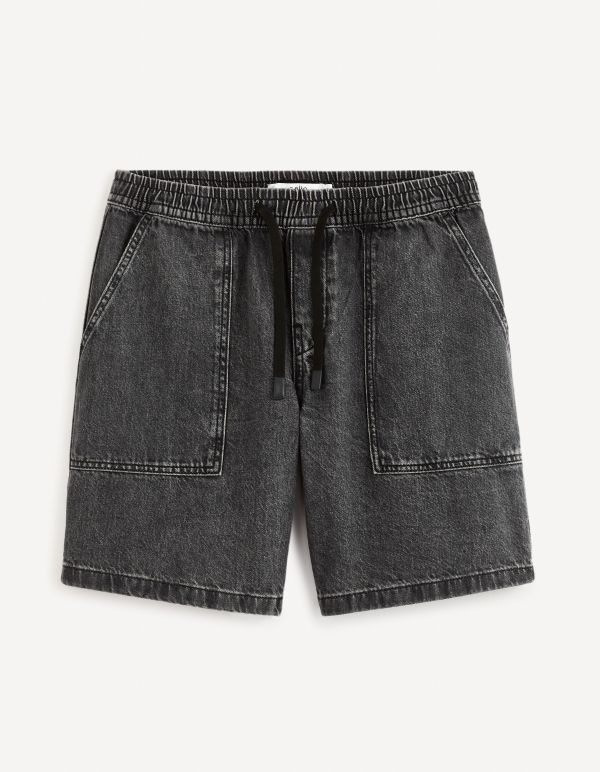 Bermuda en jean - noir