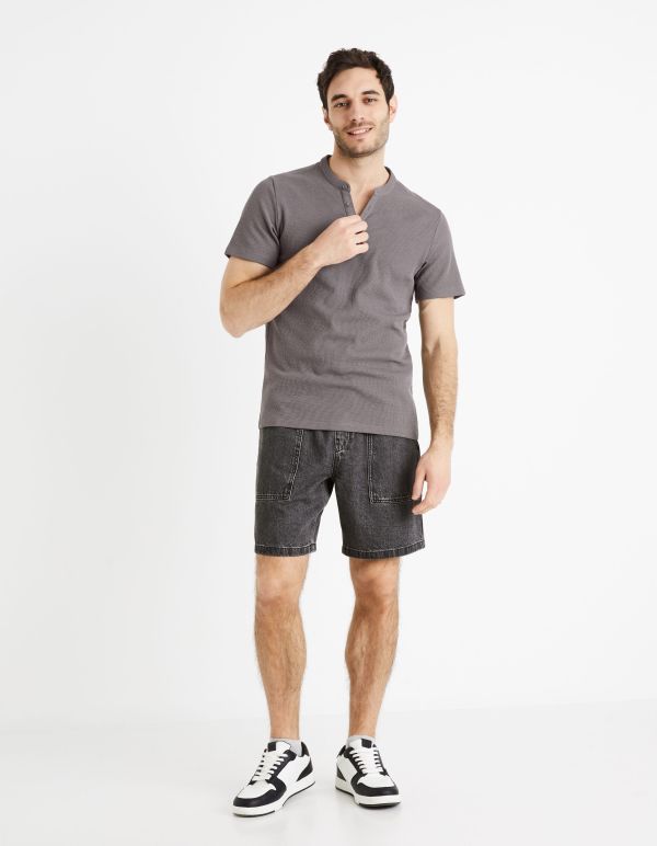 Bermuda en jean - noir