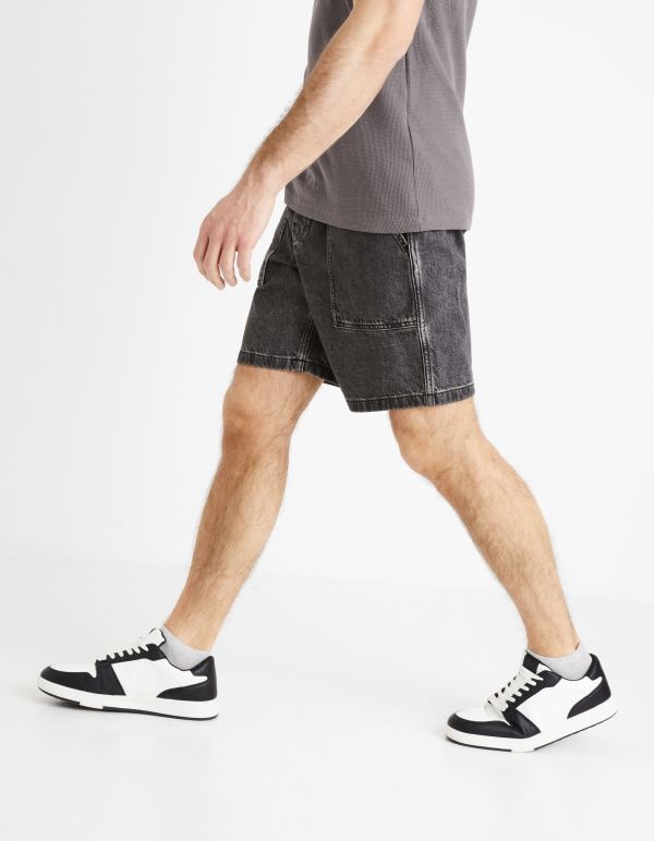 Bermuda en jean - noir