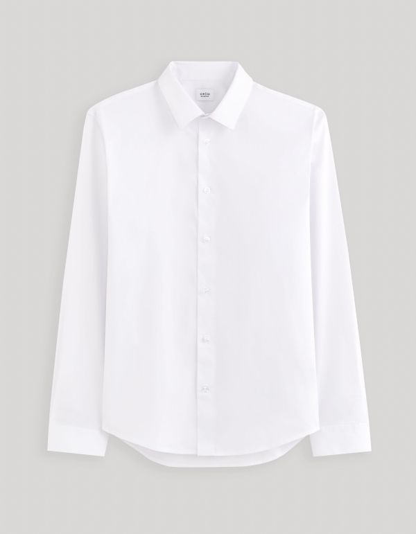 Chemise  regular coton stretch - blanc