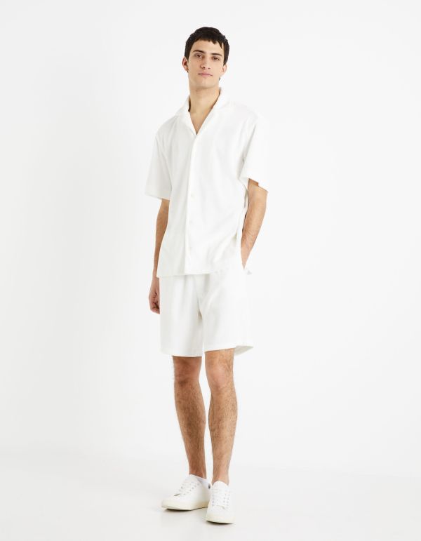 Bermuda en éponge - blanc