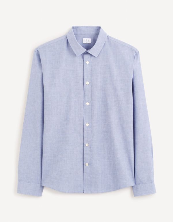 Chemise regular 100% coton - bleu