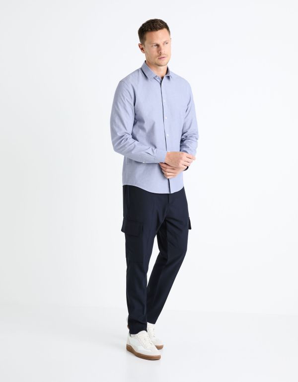 Chemise regular 100% coton - bleu