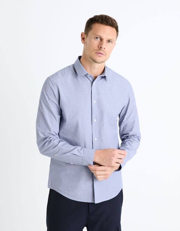 Chemise regular 100% coton - bleu