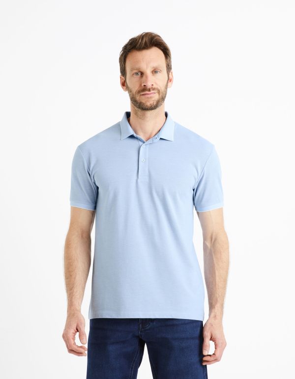 Polo coton mélangé - bleu