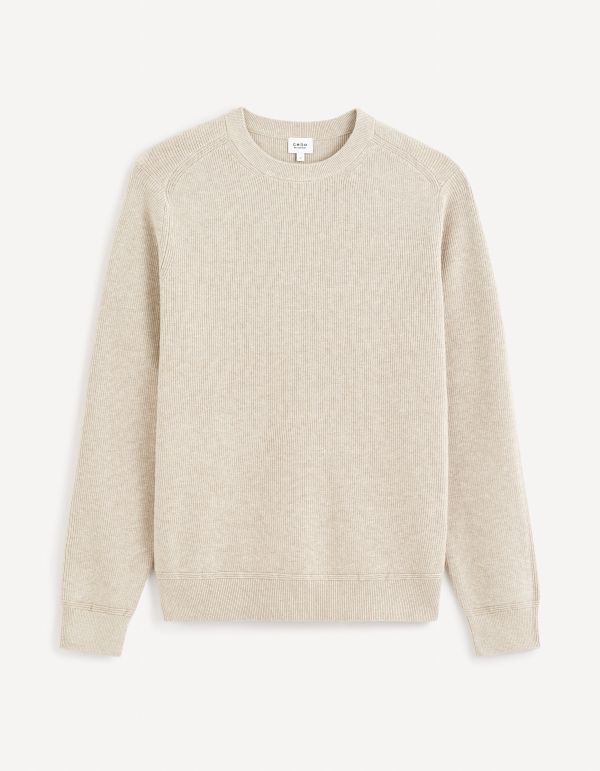 Pull col rond - beige