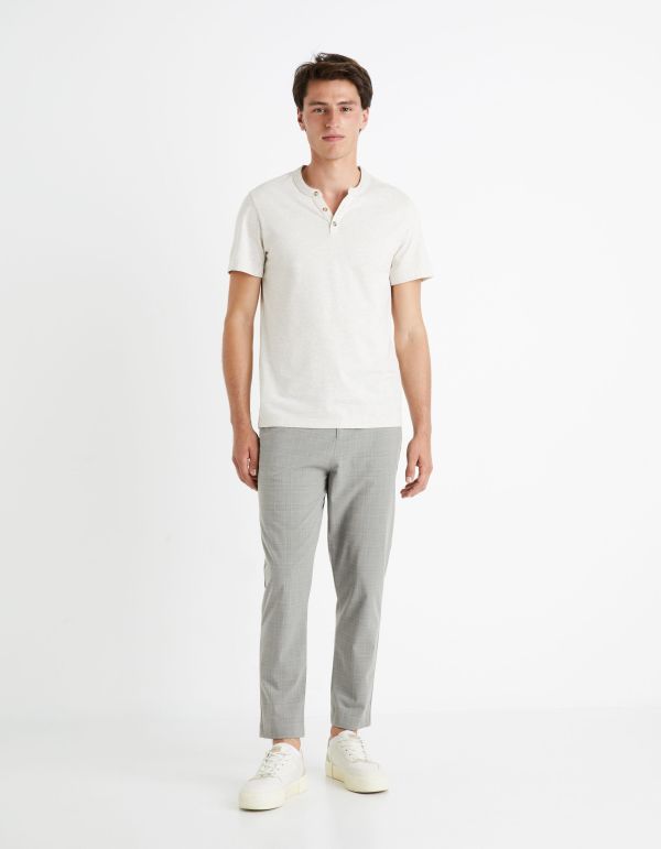 Pantalon à carreau - gris