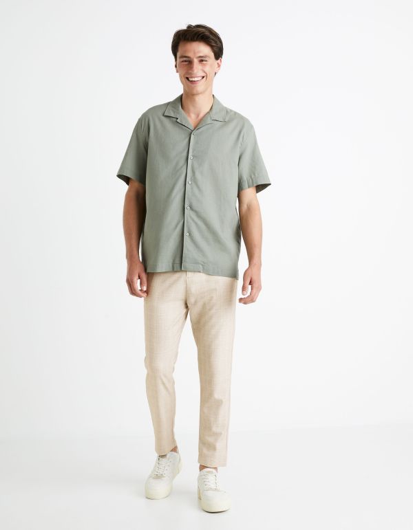 Pantalon à carreau - beige