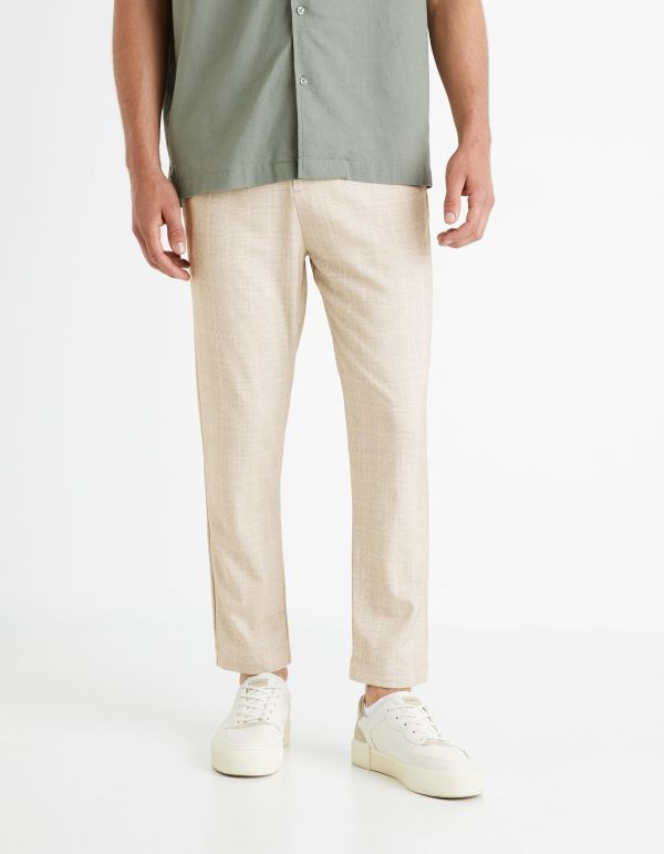 Pantalon à carreau - beige