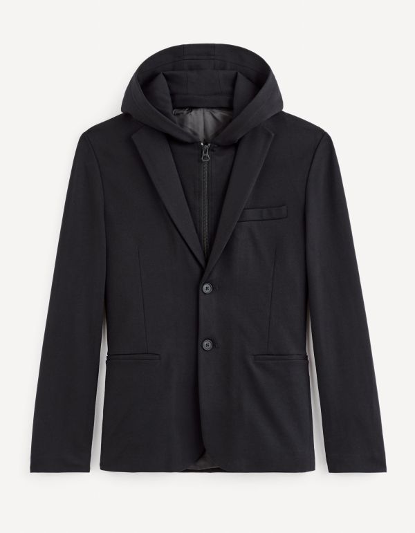 Blazer avec capuche slim - noir