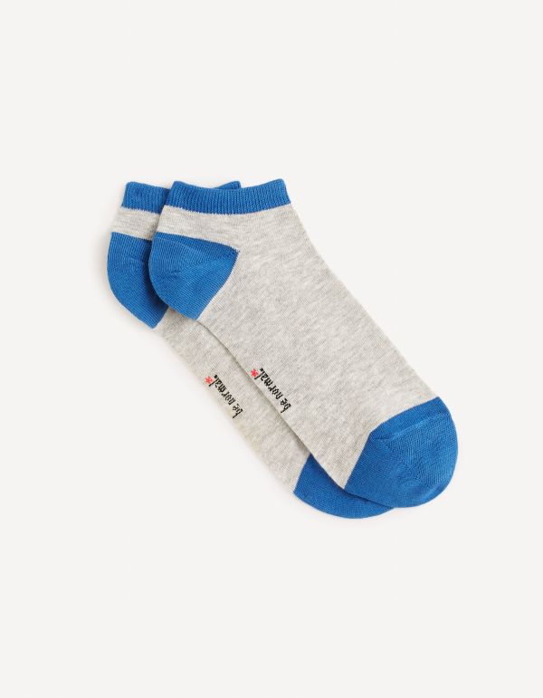 Chaussettes basses coton - gris chine