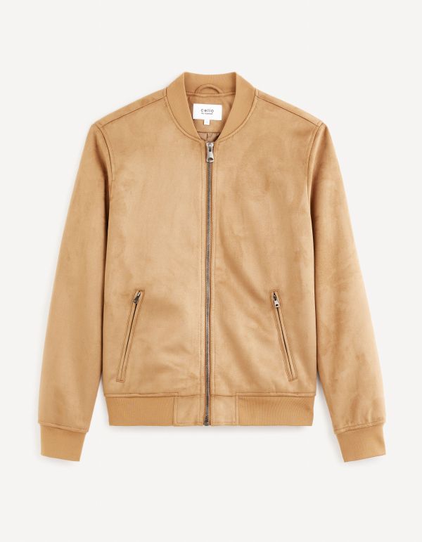 Bomber faux daim - taupe