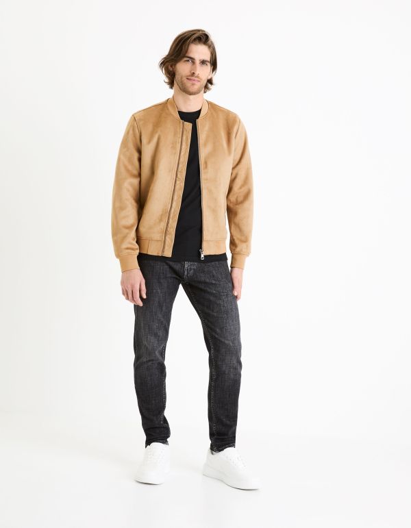 Bomber faux daim - taupe