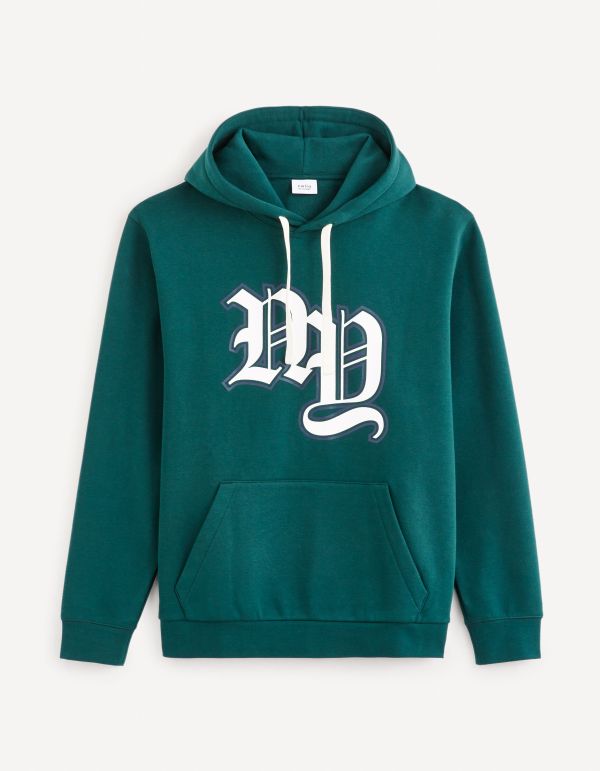 Sweat à capuche coton mélangé - vert