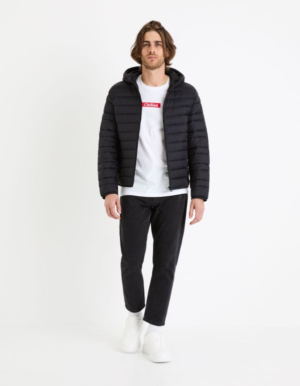 Doudoune light à capuche - noir