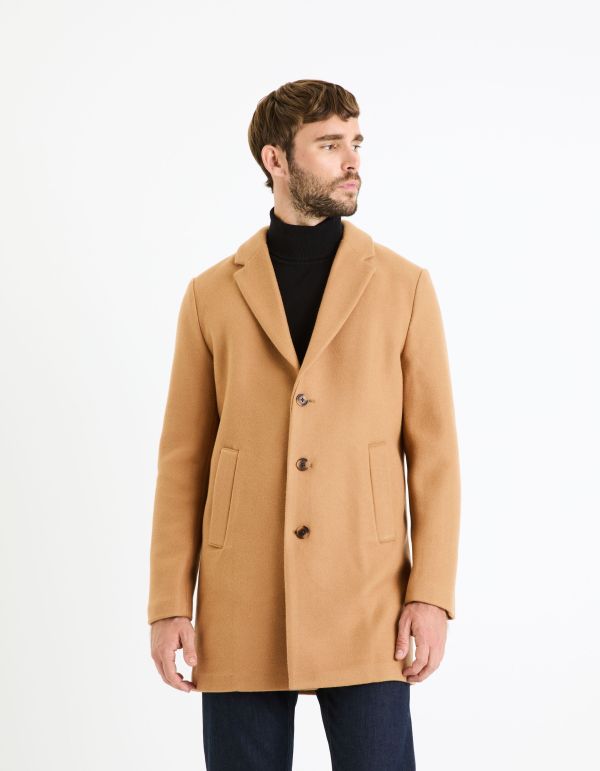 Manteau en maille - camel