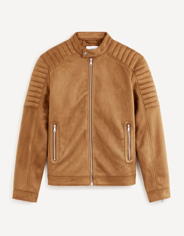 Blouson biker - camel