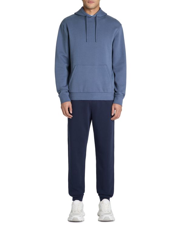 Sweat regular capuche 100% coton - bleu