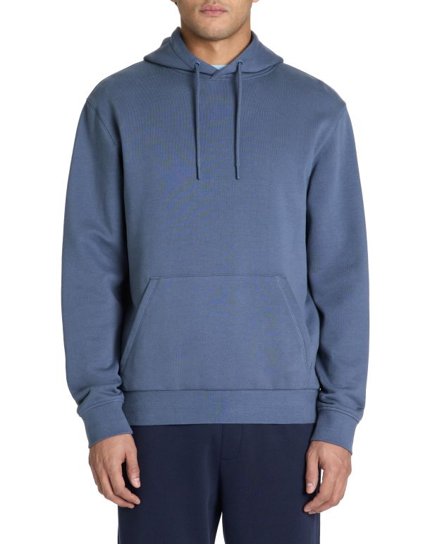 Sweat regular capuche 100% coton - bleu