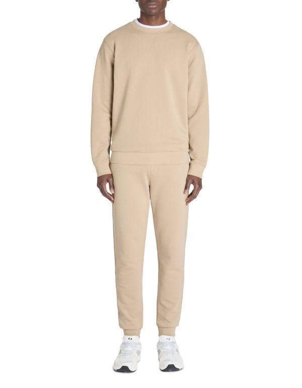 Sweat regular col rond 100% coton - beige