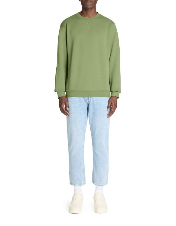 Sweat col rond 100% coton - kaki