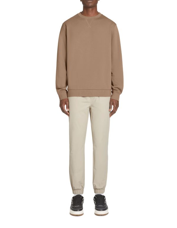 Sweat col rond 100% coton - taupe