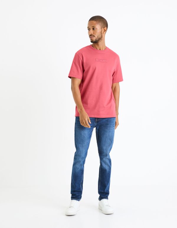 T-shirt col rond 100% coton - rose