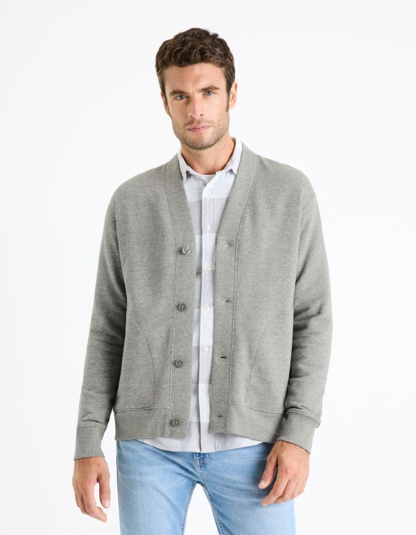 Cardigan coton mélangé - gris