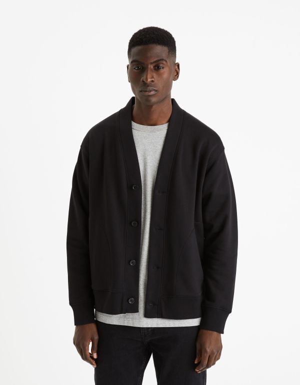 Cardigan coton mélangé - noir