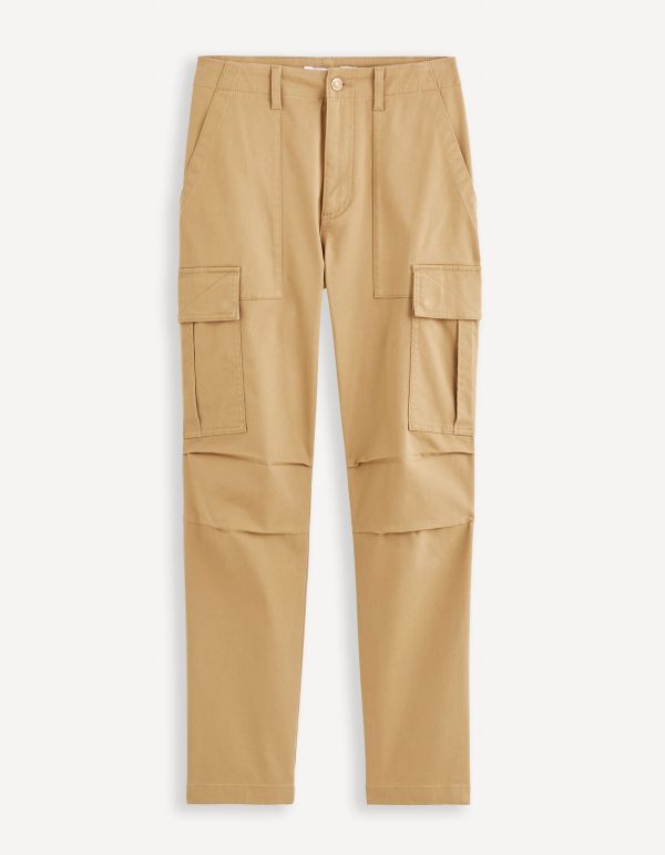 Pantalon cargo coton stretch - jaune