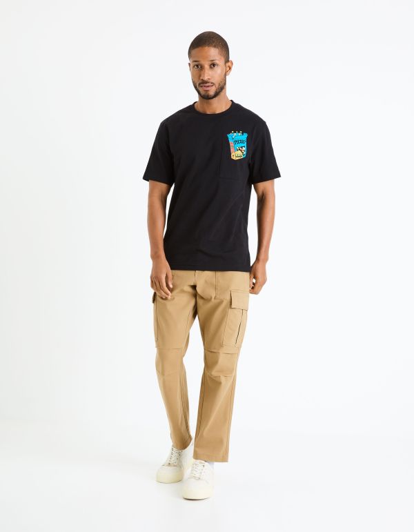 T-shirt col rond 100% coton - noir