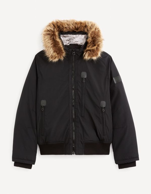 Doudoune à capuche - noir