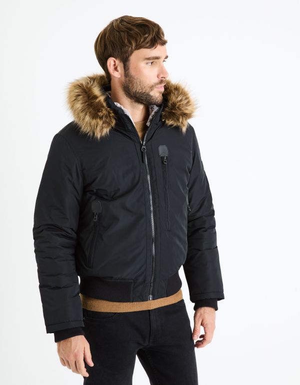 Doudoune à capuche - noir