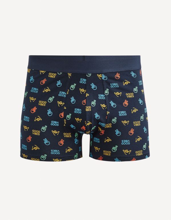 Boxer en coton stretch - marine