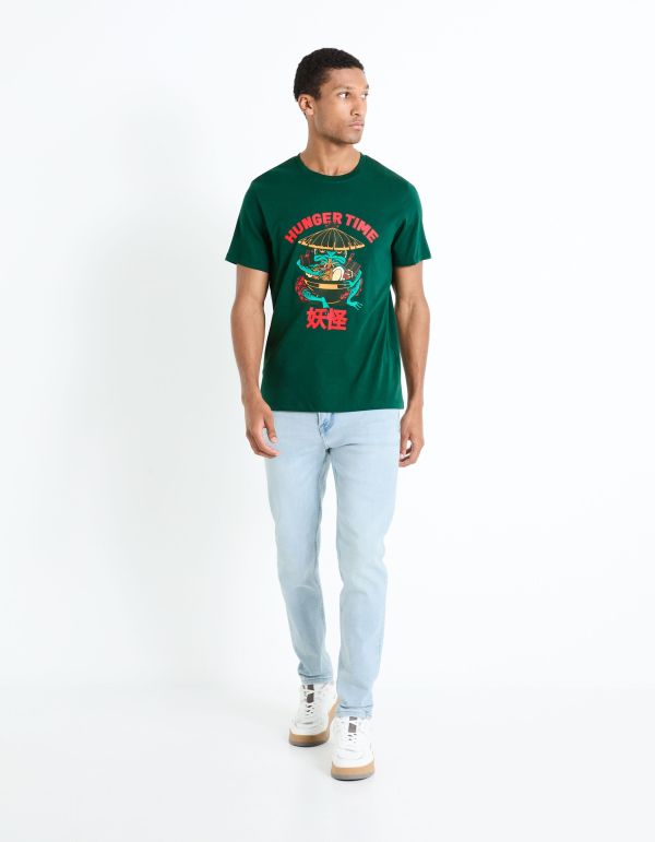 T-shirt col rond 100% coton - vert