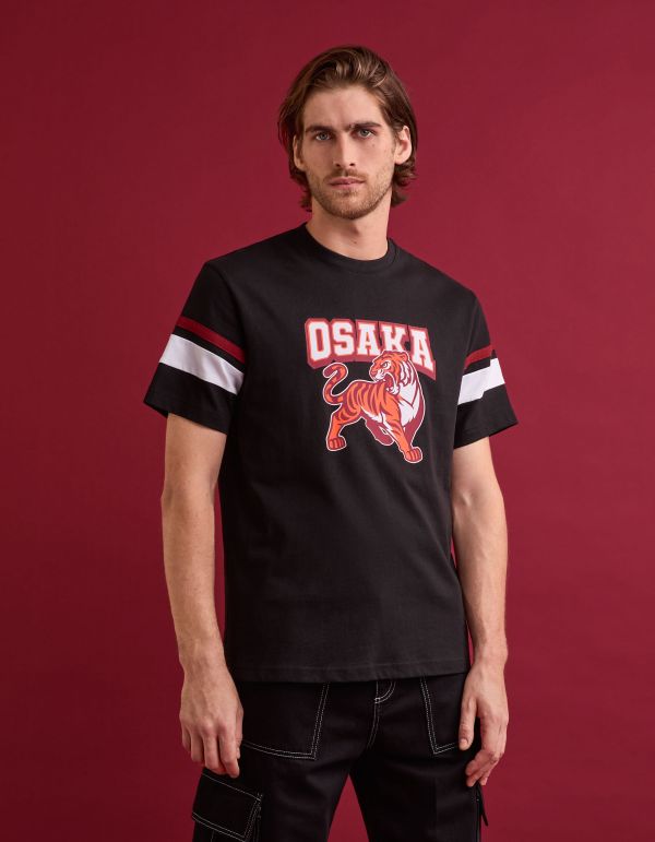 T-shirt col rond 100% coton - noir