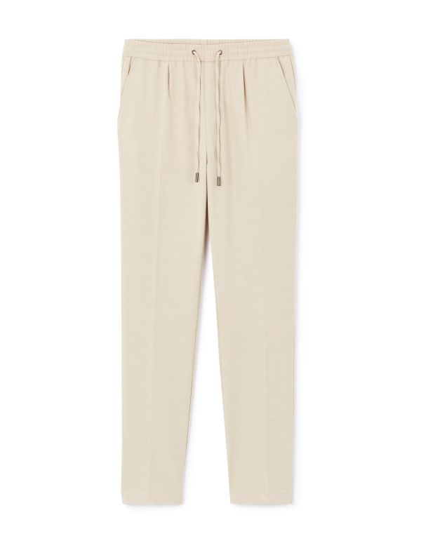 Pantalon straight - beige