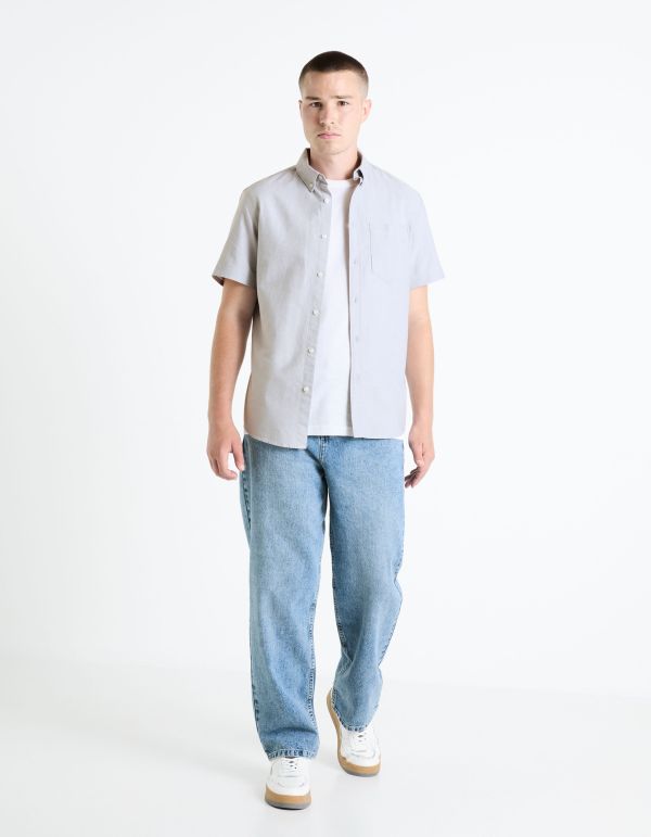 Jean baggy 100% coton - bleached