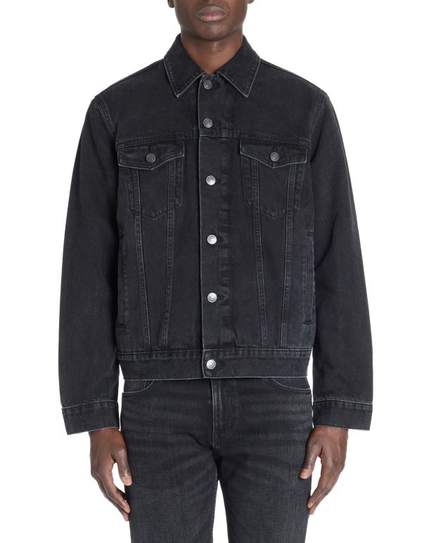 Veste trucker col chemise - noir