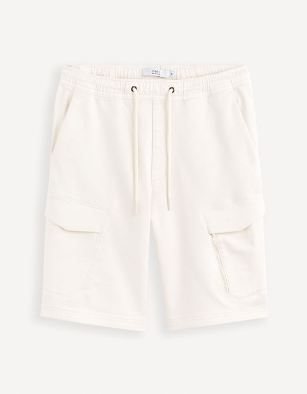 Bermuda en maille coton stretch - écru