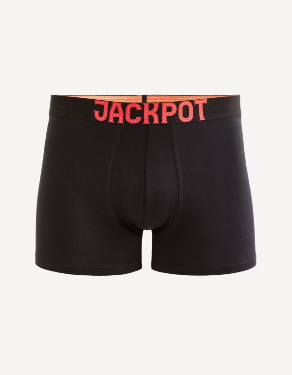 Boxer coton stretch ceinture Jackpot - noir