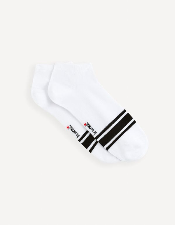 Chaussettes courtes sport en coton stretch - blanc