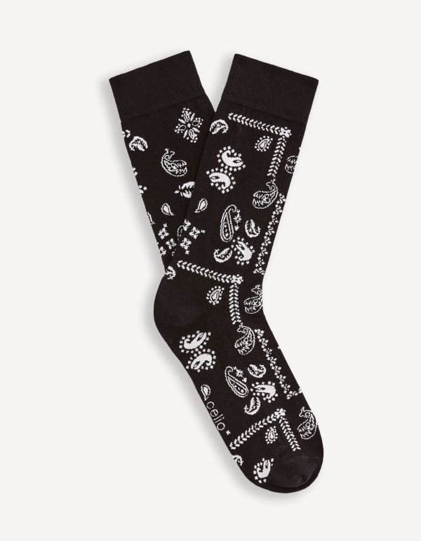 Chaussettes hautes motif bandana - noir